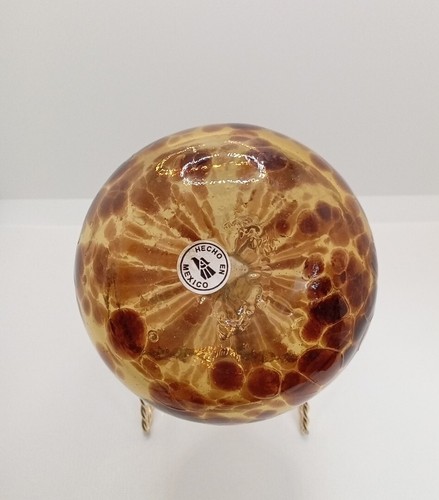 Vtg Tortoise Shell Handblown Vase 7.12" 'Hencho Of Mexico'. - 第 5/10 張圖片