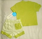Infant Baby Boy Carters 2Pc T-Shirt Shorts Green Stripes Comfy Set Sz 6 Months — photo 2