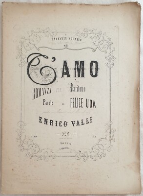 ENRICO VALLI I Love You Lyrics by Felice Uda Piano Voice Sheet Music 1870 959