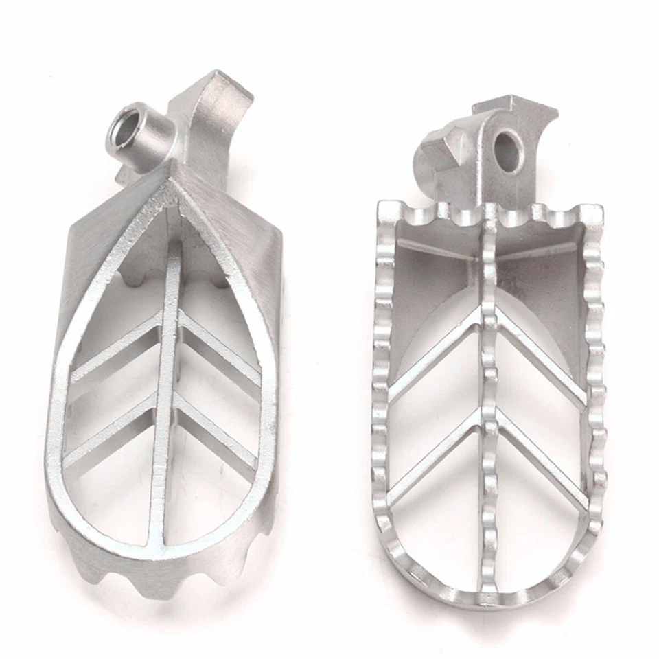 Silver Stainless Steel 1 Pair Front Foot Peg Footrest Kits For Mostly Motorcycle - Image 2 of 4