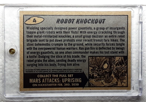 2020 Mars Attacks Heritage Parallel Card 4 ROBOT KNOCKOUT - Picture 2 of 2