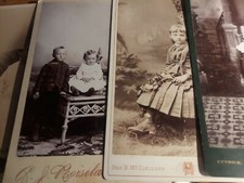 Lot of four 1800's Vintage Photograph 3 young children, 1 group of children
