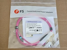 MTP/MPO 8 Fibers OM4 50/125 Multimode Breakout MTP Female to 4 LC 8FMTPLCOM4 7ft