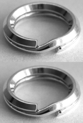 2 abgeschrägte SPALTRINGE STERLINGSILBER 925, 6 mm - starker Biegering Alternative
