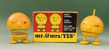 Vintage Mr. and Mrs. Yes Nodder Head Paperweight or Memo Holder, Hong Kong HTF