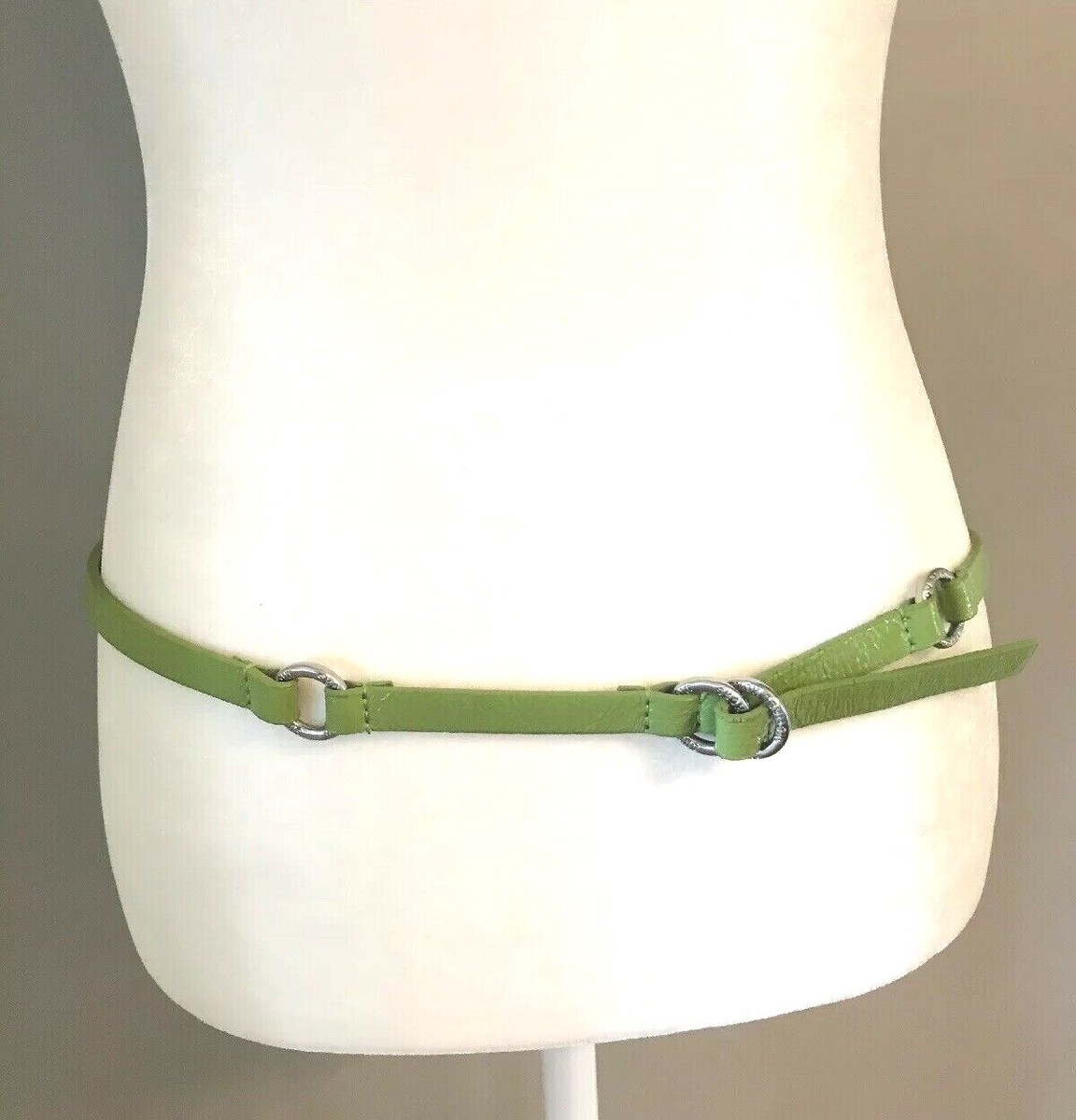 Michael Kors Womens Lime Green Leather Skinny Belt Size S/M  display picture 3