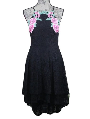Jodi Kristopher Women Turquoise White & Black Halter Stretch Dress Size L |  eBay