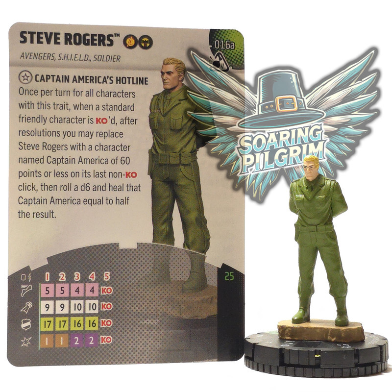 Heroclix STEVE ROGERS - 016A UNCOMMON (VARIANT) Smash and Destroy Set