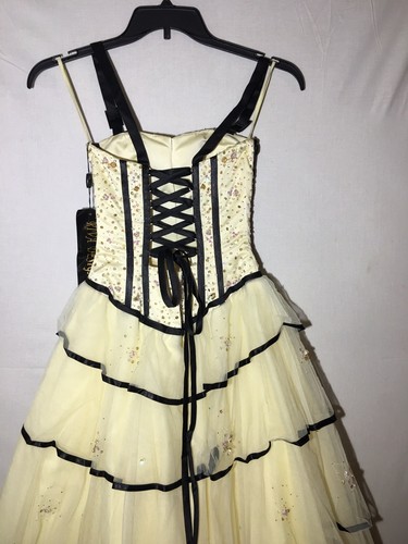 New Riva Designs Designer Dress Lemon/Black Size 8 - Picture 2 of 5