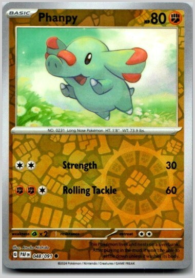 Pokemon Phanpy 48/91 NM Card Silver Border 2004