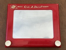 Vintage Red Etch A Sketch Magic Screen, Ohio Art Company, TESTED WORKS 9.75  x8  