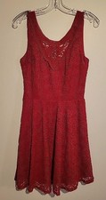 By & By Women's Red Wine Floral Sleeveless Lace Dress Size 7 David's Bridal