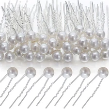 40 Packs Pearl Hair Pins Bridal Wedding Pearl Hair Accessories White Pearl