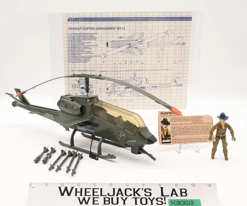 Dragonfly Assault Copter W/ Wild Bill 100% Complete GI Joe 1983 Vintage Vehicle