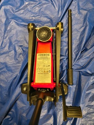 AREBOS 3t Hydraulischer Rangierwagenheber Autoheber mit Gummiauflagen - Wie neu!