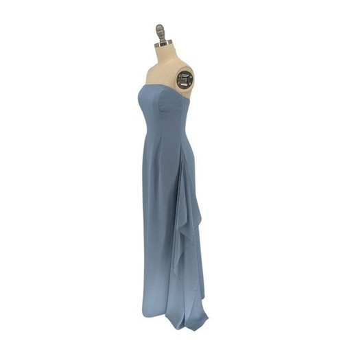 19981 Jessica McClintock Strapless Ruffle Maxi Dress Blue size 6 vintage 90s y2k - Picture 2 of 10