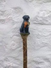 wooden walking stick hand carved dog wooden walking cane