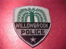 WILLOWBROOK ILLINOIS POLICE PATCH SHOULDER SIZE UNUSED NOT A BADGE