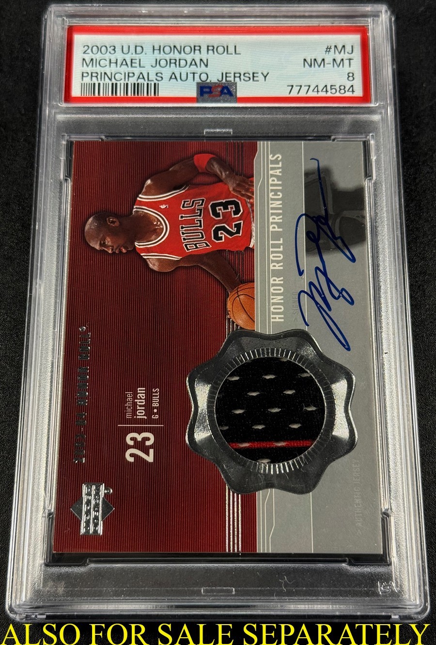 MICHAEL JORDAN 2006 UPPER DECK ULTIMATE COLLECTION GAME JERSEY AUTO /75 PSA 8 MJ view 9