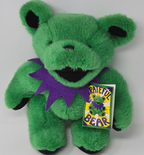 Vtg Grateful Dead Green Plush Bear Purple Collar Liquid Blue 12" NEW JD111110