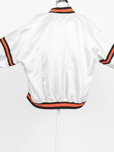 Vintage Cleveland Browns Season Ticket White Satin Bomber Jacket, Size M Men image 3