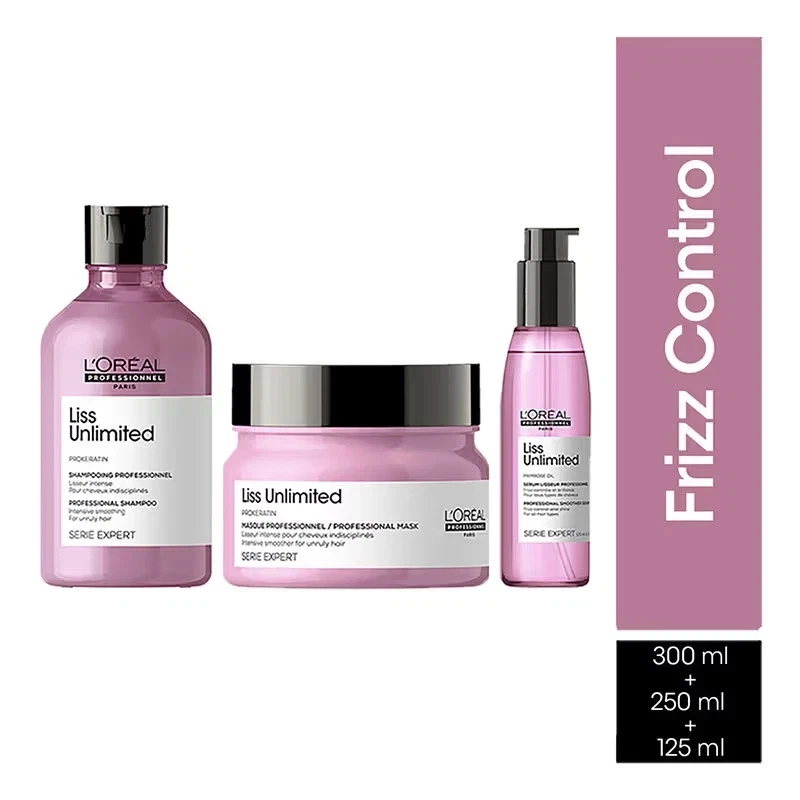 L'Oréal Professionnel Liss Unlimited Shampoo+Hair MASK+ Serum (300ml+250+125ml)