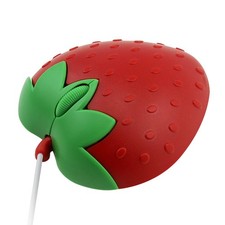 Wired Mouse Strawberry Shape Corded 3 Button 1200 DPI Optical USB Red Cord