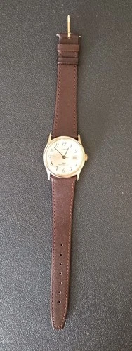 Vintage Mens Timex Gold Marlin Style Watch Handwind Brand New Leather Wristband