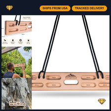 Portable Hangboard for Rock Climbing - Wooden Fingerboard with Adjustable Plates