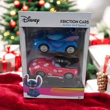 Disney Lilo Stitch Friction Cars Action Speed Set Blue Red New Toy Kids