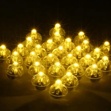 30pcs LED Balloon Lights Mini Round LED Ball Lights for Christmas Yellow