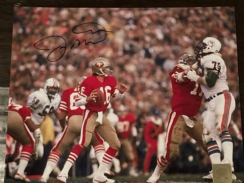 Joe Montana Autographed “Niners” Signed 8x10 Photo,  COA . HOF