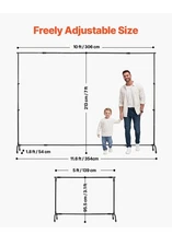 Vevor Heavy Duty Backdrop Stand, with Wheels, 10 * 7ft Adjustable Background