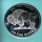1 Troy oz Silver Round - Native American/Buffalo- .999 fine silver