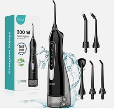 COSLUS Water Dental Flosser Teeth Pick: Portable Cordless Oral Irrigator 300ML