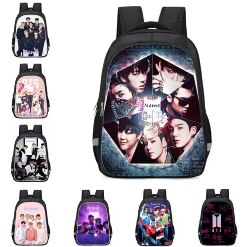 BTS Mochila Escolar Personalizada Niños Niñas 13/16 pulgadas Mochila
