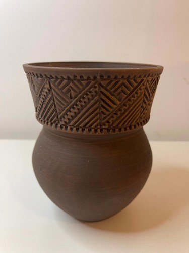Vintage clay Vase, Six Nations Mohawk Pottery,  S.A Harris, First Nations, 1960s - Imagen 2 de 7