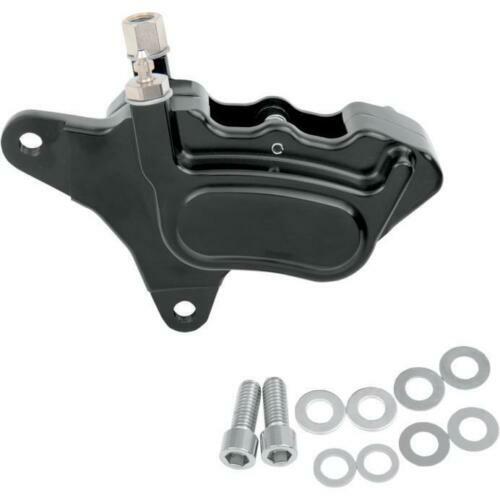 GMA 4-Piston Single Disc Front Brake Caliper Black GMA-400FSB Harley 1984-99 - Picture 1 of 8