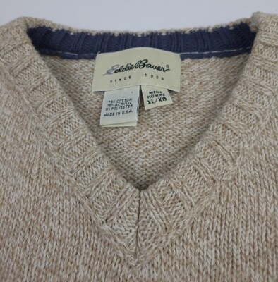 トップス Eddie Bauer 90s Cotton Knit Made in USA. Vintage 90s Eddie Bauer Cotton Blend Pattern Knit Sweater