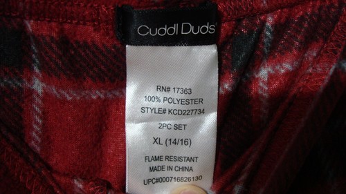Cuddl Duds Red/Black Blue/Black Plaid Winter Fleece Pajama Pants Boys 14/16 Lot - Picture 15 of 22