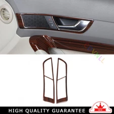 Car Inner Door Handle Cover Decoration Trim Fit For Audi A6L 2005-2011 Red Wood