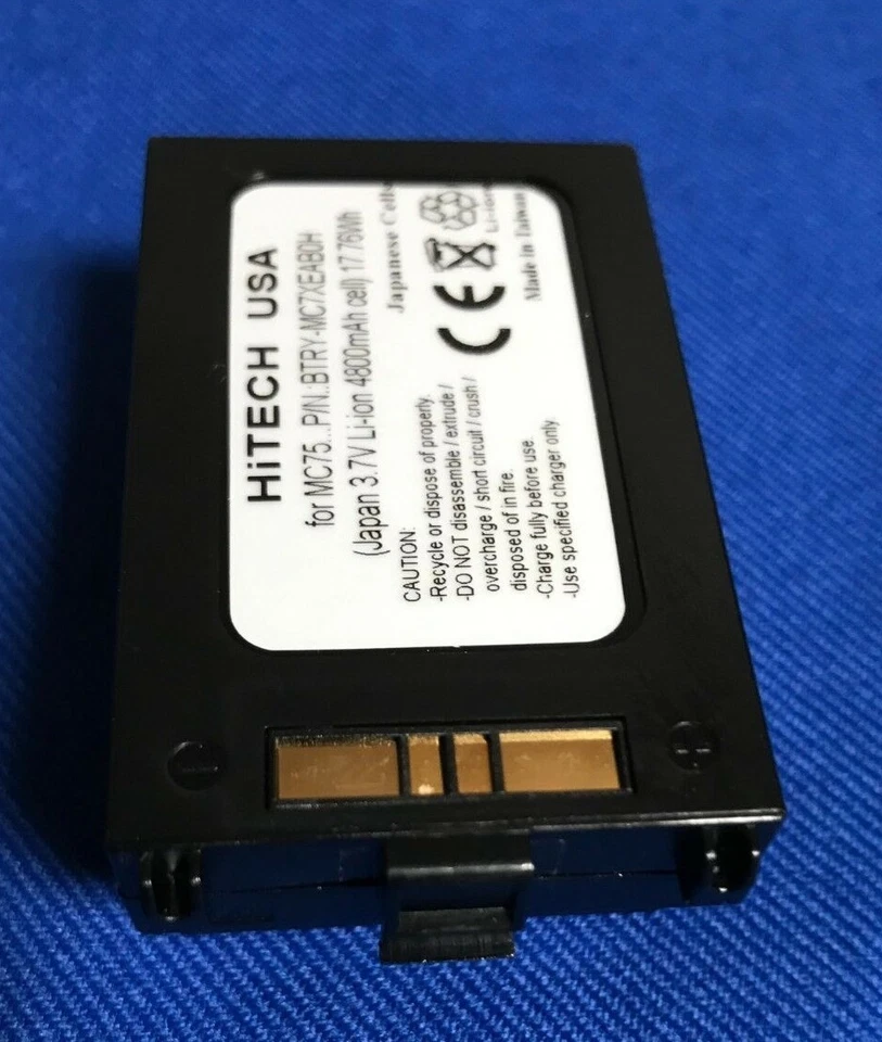 10 батарей (Япония Li3.7v4.8Ah верхний) для символа #82-71364-06/BTRY-MC7XEAB0H MC75  - Изображение 2 из 4