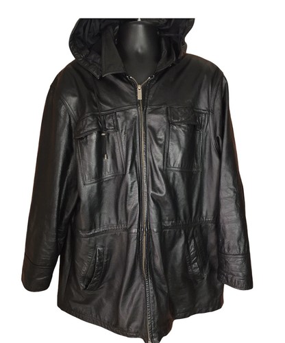 wilsons leather mens vintage hooded genuine leather jacket