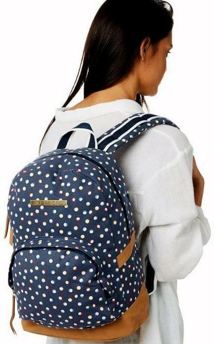 Volcom Vacations Canvas Backpack Sea Navy Blue Book Travel Shoulder Bag |  eBay