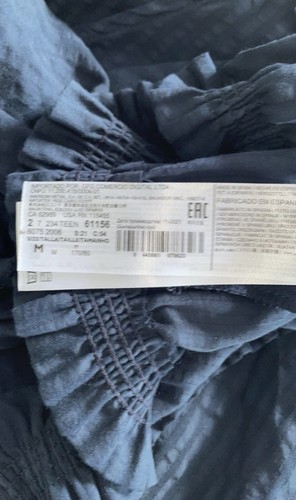 Brand New Mango Blue V- Neck Blouse Size M (10) Sustainable Fabric Pretty Style - Picture 8 of 10