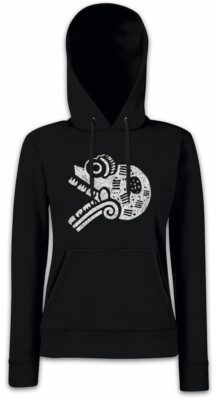 Aztec Skull Damen Hoodie Pullover Aztecs Tattoo American Indians Tribe Symbol