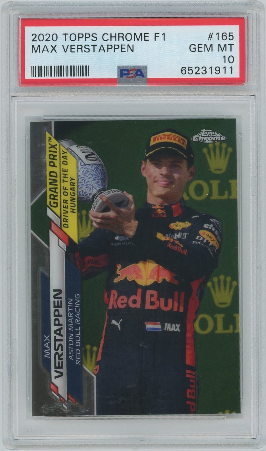 2020 TOPPS CHROME F1 #165 MAX VERSTAPPEN GEM MT 10
