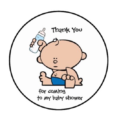ENVELOPE SEALS LABELS STICKERS 1.2/" ROUND 48 Thank You for coming baby shower!