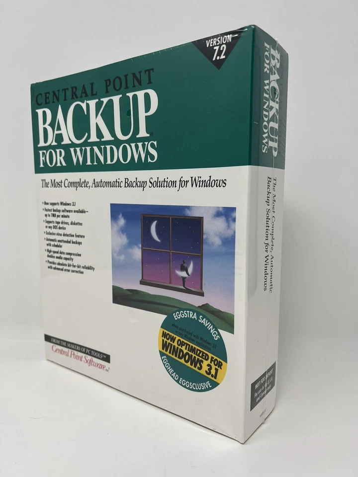 Central Point Backup for Windows Version 7.2 Vintage Software 3.5" Disks Sealed - Image 2 of 4