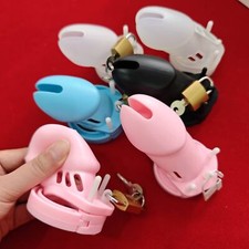 Soft Silicone Male Chastity Cage with 5 Sizes Ring Locking Belt Bondage Slave SM